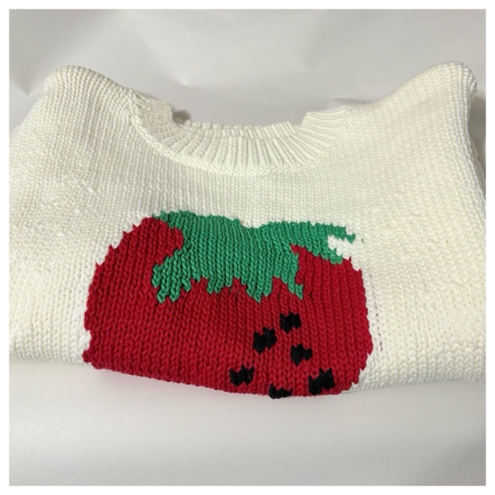 NWT Anthropologie Maeve The Pippa Crew-Neck Strawberry Sweater Cap-Sleeve XL - Picture 14 of 14